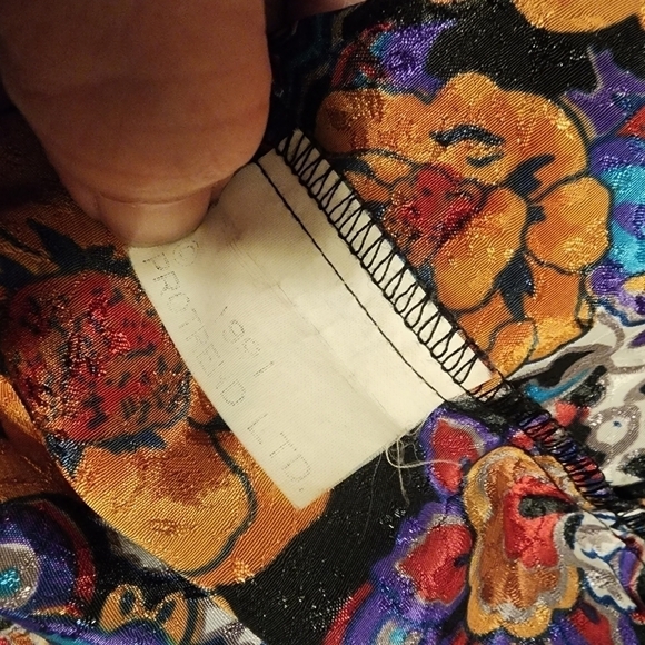 Vintage Nicola 90's Floral Shirt Top Blouse Women's 10 Shoulder Pads Keyhole EUC - Picture 9 of 9